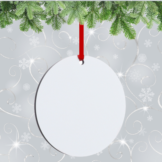 ROUND MDF HOLIDAY ORNAMENT