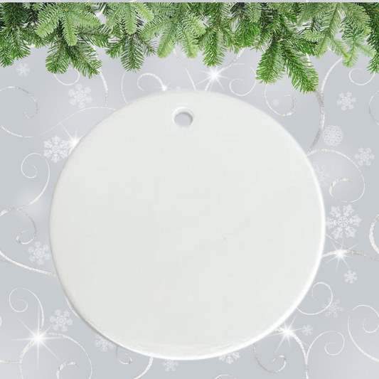 ROUND CERAMIC HOLIDAY ORNAMENT