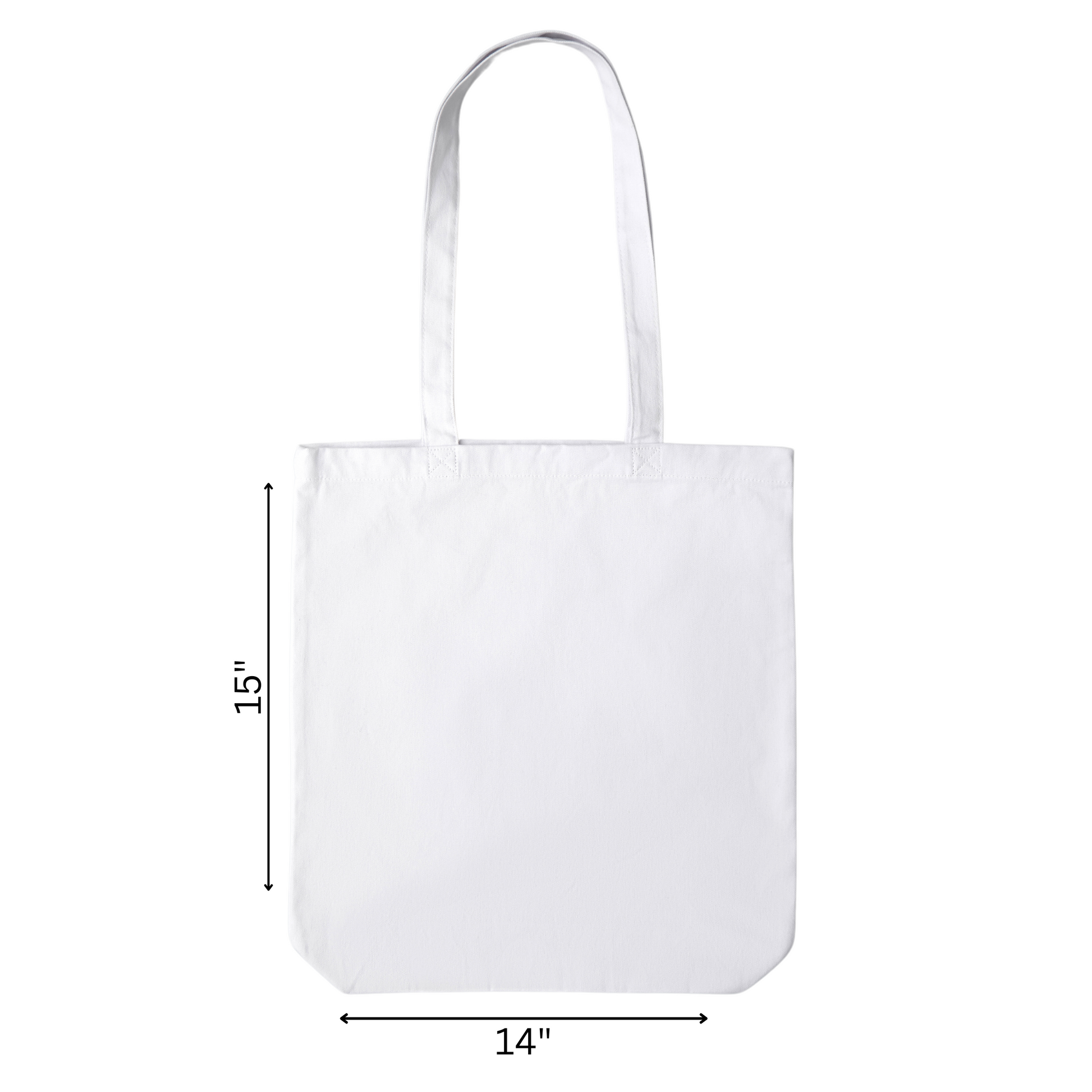 WHITE TOTE BAG 15" TALL X 14" WIDE